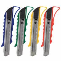 Нож канцелярский большой усиленный 18 мм STAFF "Profit"  автофиксатор, ассорти