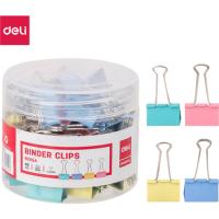 Зажим д/бумаг 19 мм "Deli" 40 шт., пастельн. ассорти