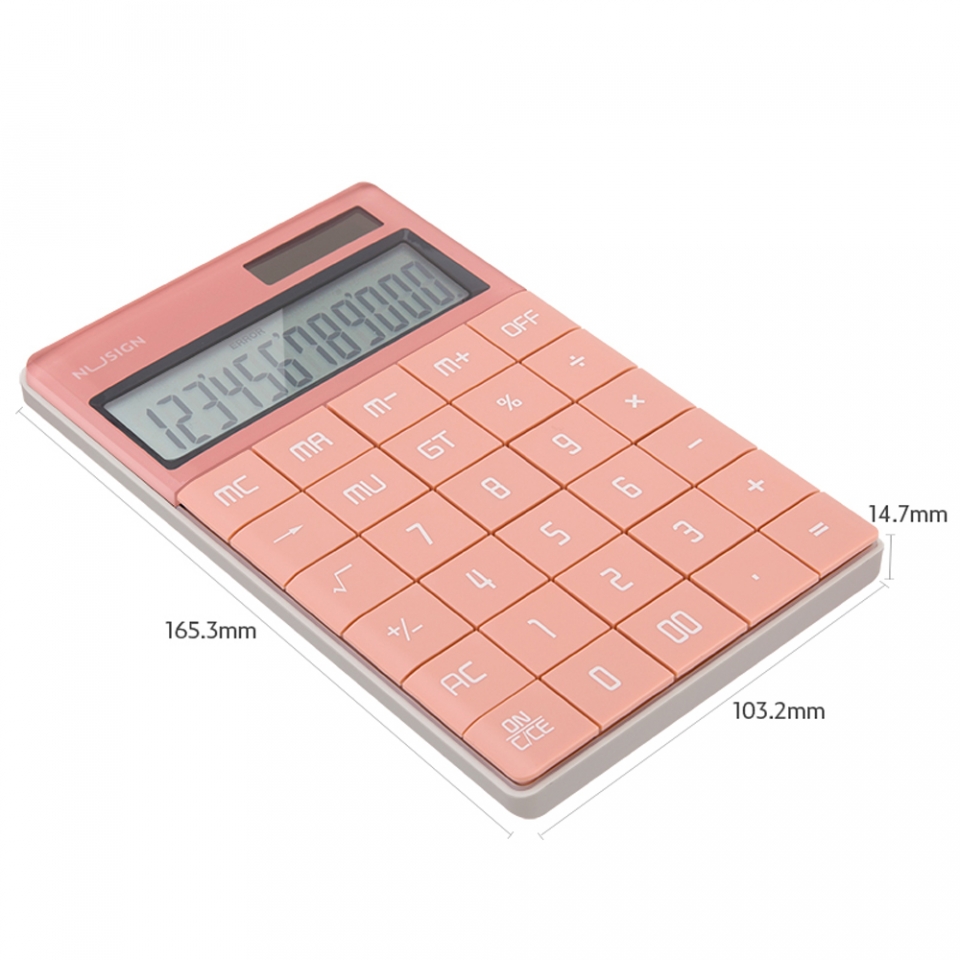 Кальк. наст. 12р. NS041 "Deli" красный, пласт., 165*103,2*14,7 мм