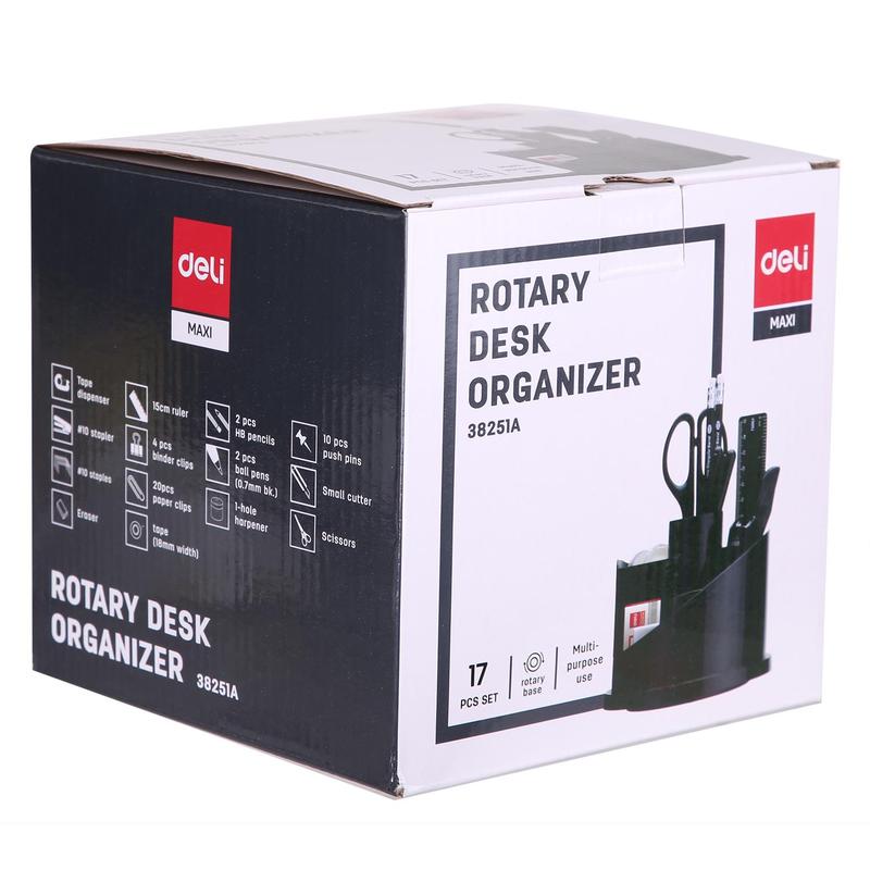 Набор настольный "Deli Maxi 38251А" пласт., 17 предм., черный