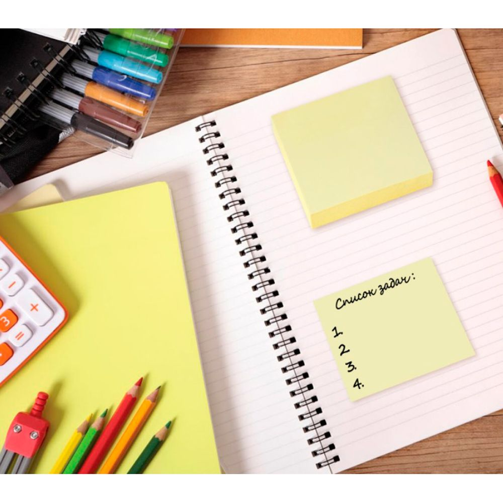 Бумага для заметок STAFF, 76х76 мм, 100 листов, желтый