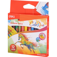 Мелки восковые 12 шт. Deli "ColorRun" кругл.