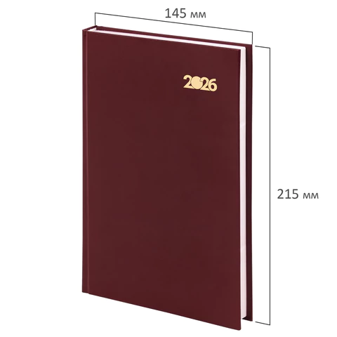 Ежедневник датированный 2026 А5 145x215 мм, 160 л. STAFF, обложка бумвинил