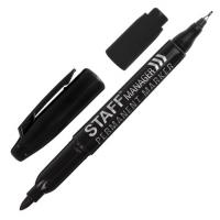 Маркер перманентный 2-х сторонний STAFF "Manager" PM-625 чёрный (0,8 и 2,2 мм)