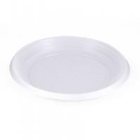 Пластиковая тарелка десертная одноразовая, 16.5 см, 100 шт/упак, белый