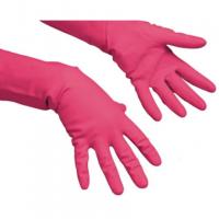 Перчатки латексные с х/б покрытием хозяйственные многоцелевые суперпрочн. Vileda р-р L красный