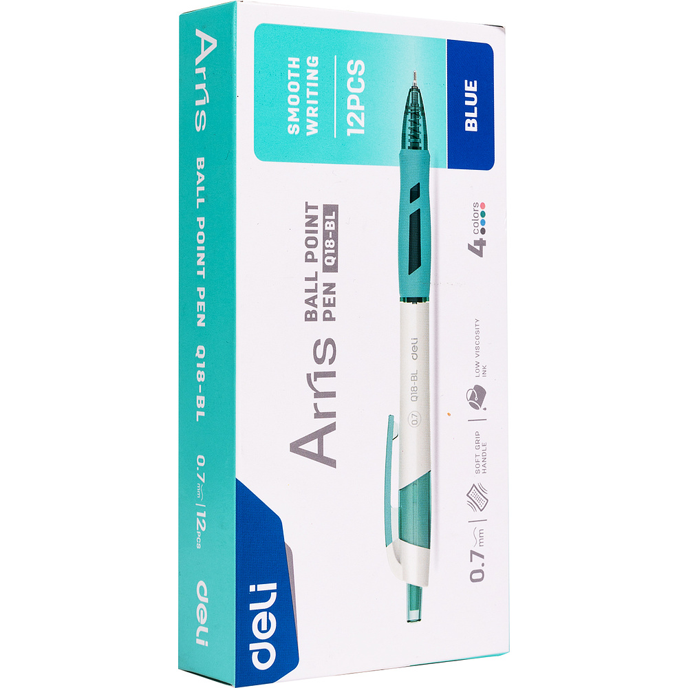 Ручка шарик/автомат. "Arris" 0,7 мм., пласт., ассорти, стерж. синий