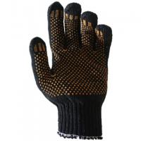 Перчатки трикотажные х/б с ПВХ покрытием Точка Профи из 5-ти нитей 10 кл. вязки черный