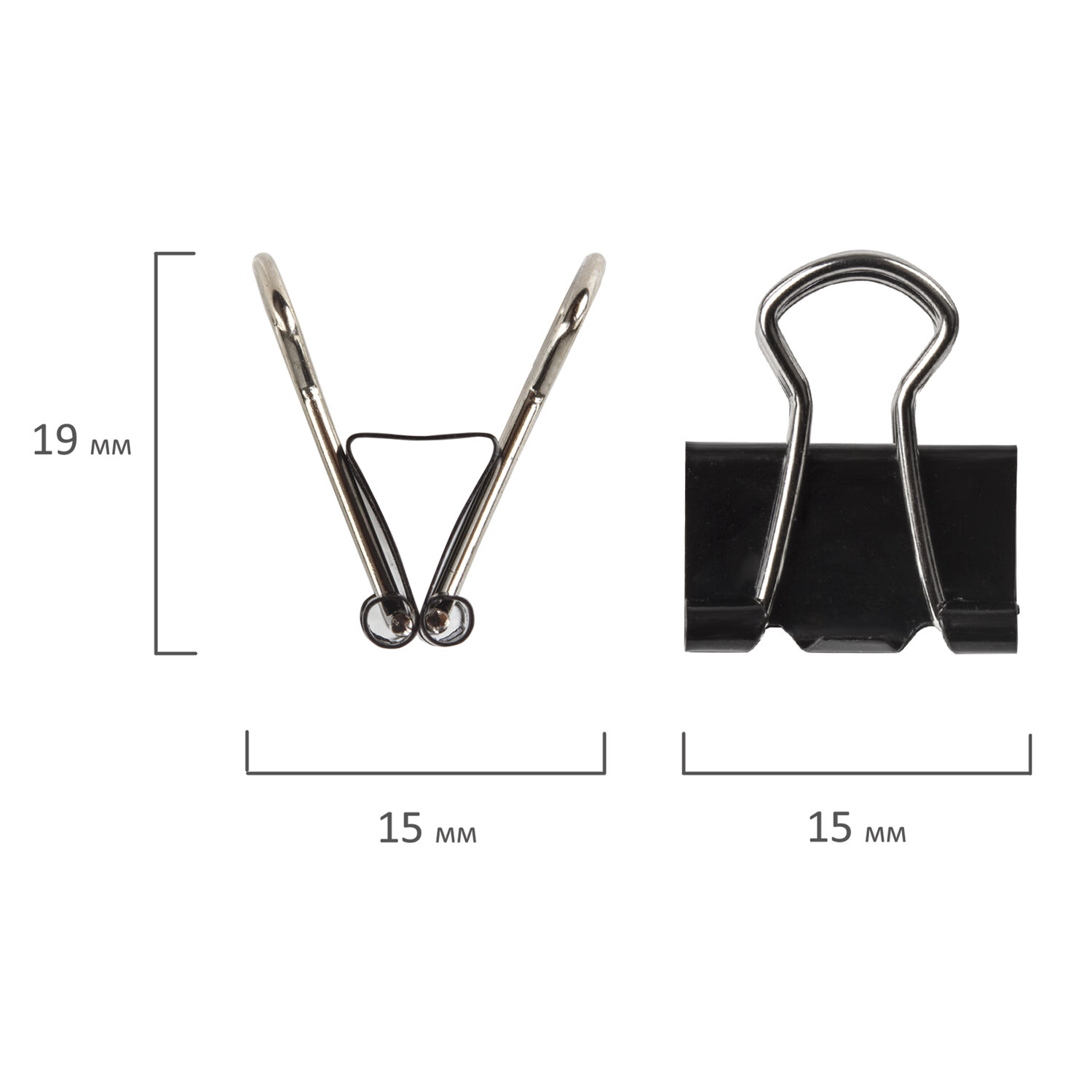 Зажимы для бумаг STAFF EVERYDAY, 15 мм