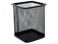 Подставка для канц. принадл. метал. сетка, куб, черная