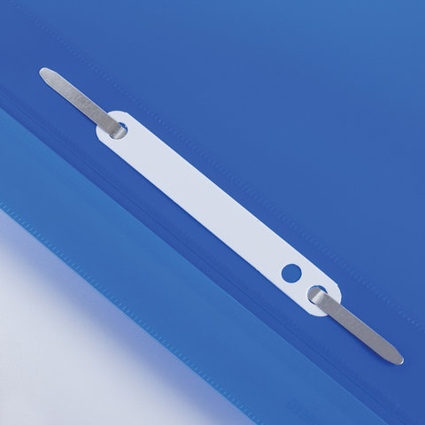 Папка-скоросшиватель с перфорацией Brauberg пластиковый 0.18мм, синяя с прозрачным верхом