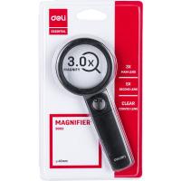 Лупа увеличительная "Deli" (увелич. в 3 раз) пласт., черный