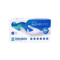 Перчатки нитриловые   неопудренные одноразовые   Zaubex, р-р XL 180 шт./уп. голубой