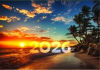 Календарь настенный квартальный на 2026 год, "Закат", 3 мет. пружины, курсор