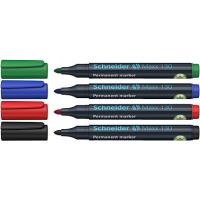 Набор маркеров перманентных Schneider "Maxx 130" 1-3 мм, 4 шт., ассорти