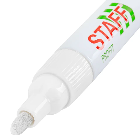 Маркер-краска STAFF Profit (paint marker) лаковый 2-4 мм белый ( нитро-основа ) 
