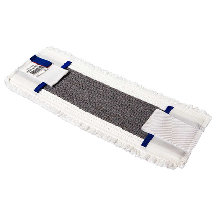 Насадка для плоской швабры 40*11 см комбинированная тафтинговая серая, карманы-языки