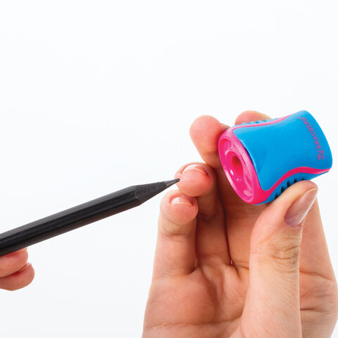 Точилка BRAUBERG "Mix", с контейнером, пластиковая, корпус ассорти