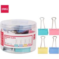 Зажим для бумаг 51 мм "Deli" 12 шт., пастельн. ассорти