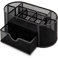 Подставка для канцелярских мелочей "Deli" овальная, метал. сетка