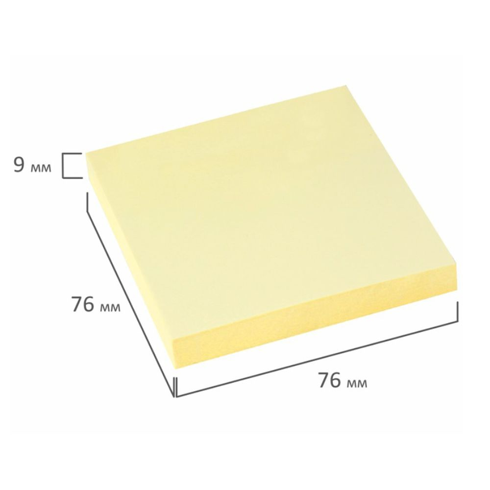 Бумага для заметок STAFF, 76х76 мм, 100 листов, желтый