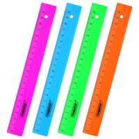 Линейка 20 см ПИФАГОР, непрозрачная, неоновая, ассорти