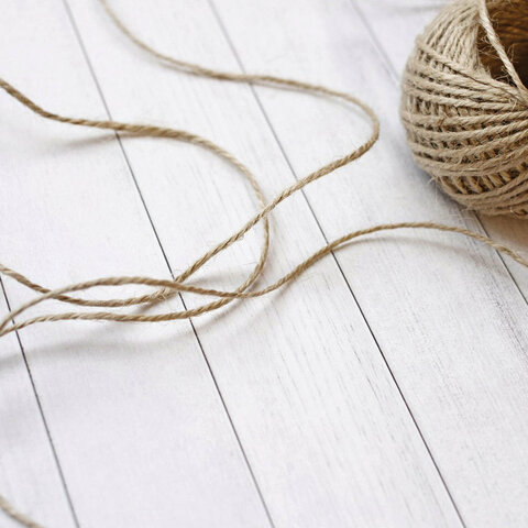 Шпагат джутовый BRAUBERG, полированный, 100 м, 2 нити, диаметр 1,5 мм