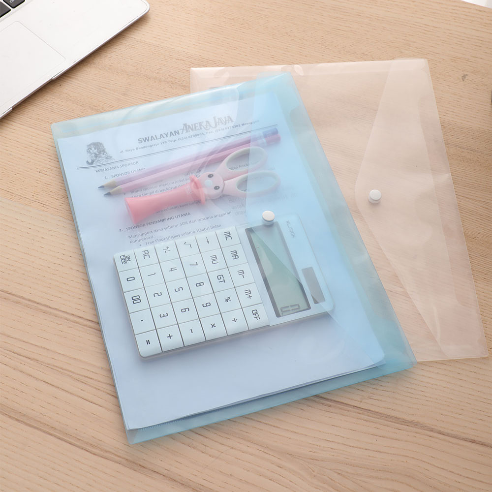 Папка конверт на кнопке А4 "Deli" прозрачный, ассорти