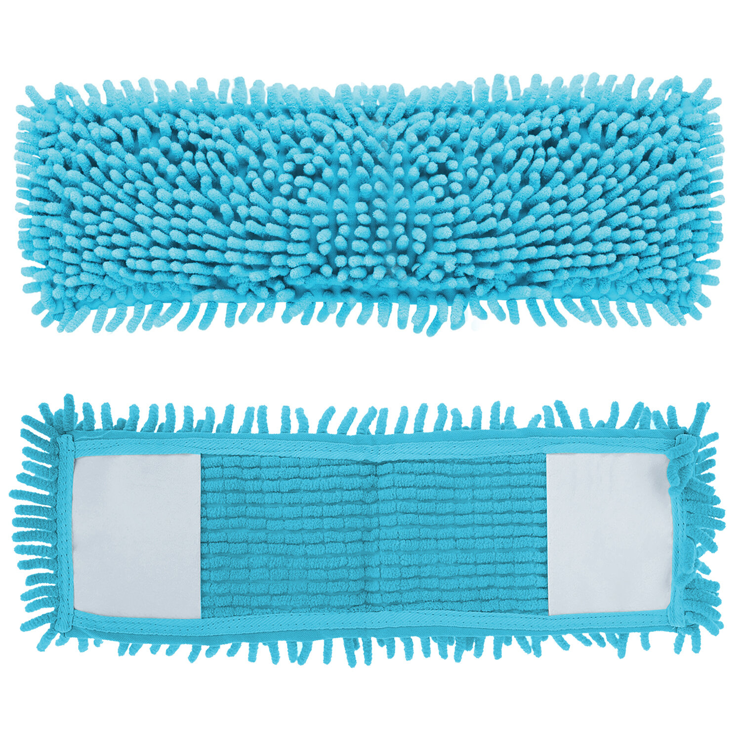 Насадка для плоской швабры 40см карманы (ТИП К), ворсистая микрофибра, ворс 2 см, LAIMA, голубой