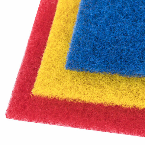 Губки-салфетки АБРАЗИВНЫЕ 130х90х5мм КОМПЛЕКТ 3шт от стойких загрязнений LAIMA