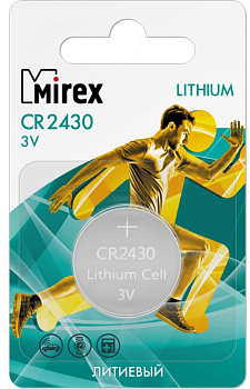 Батарейка CR2430 Mirex литиевая блистер 1 шт.