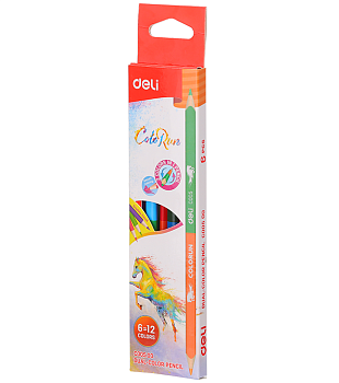 Цветные карандаши DELI ColoRun двухстронние 