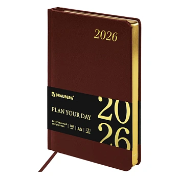 Ежедневник датированный 2026 А5 138x213 мм, 168 л. BRAUBERG "Iguana", под кожу
