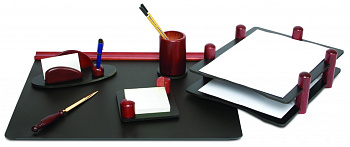 Набор настольный, из дерева, FORPUS 6 предметов, черно-бордовый