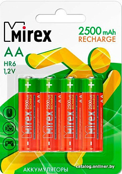 Аккумулятор NiMH АА 2700 мАч Mirex блистер 4 шт.