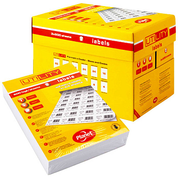 Универсальные самоклеющиеся этикетки "PLANET Utility" А4/100л (210х297)