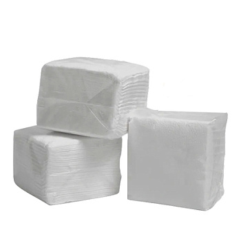 Салфетки бумажные 24х24см, 1 слой, 100 шт/упак, белый