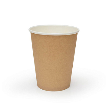 Стакан картонный, 300 мл, 1 слой, 50 шт/упак, крафт