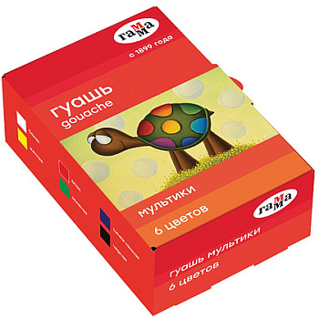 Гуашь "Мультики", 6 цв., 20 мл.