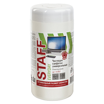 Салфетки универсальные STAFF EVERYDAY 512657 для экранов, стекол и пластика 100 штук