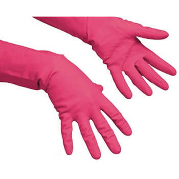 Перчатки латексные с х/б покрытием хозяйственные многоцелевые суперпрочные Vileda