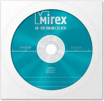Диск CD-RW 700Mb 12x Mirex Brand конверт