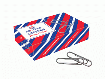 Скрепки 25мм 100шт оцинкованные Attomex