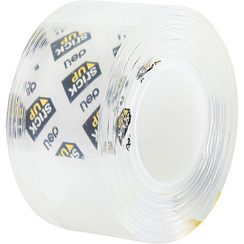 Клейкая лента двусторонняя 25,4 мм*1,5 м "Deli" монтажная, прозрачная