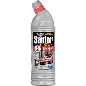 Средство для удаления засоров в трубах "Sanfor" 750 г