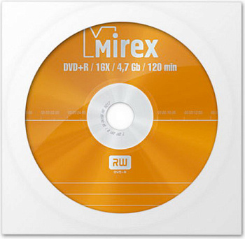 Диск DVD+R 4.7Gb 16x Mirex конверт