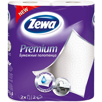 Бумажные полотенца ZEWA Premium 2 рулона в упаковке