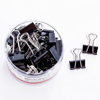 Зажимы для бумаг DELI черные